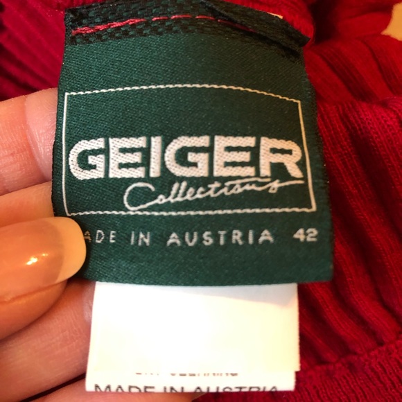 Geiger collections red wool rib knit maxi sweater skirt - Picture 5 of 8